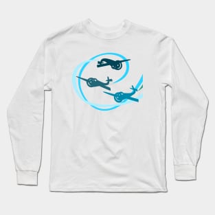 Blue Aerobatic Planes Long Sleeve T-Shirt